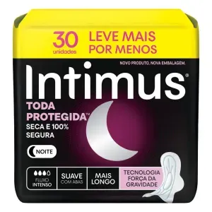 Absorvente Intimus Noturno Toda Protegida Cobertura Suave com Abas 30 unidades