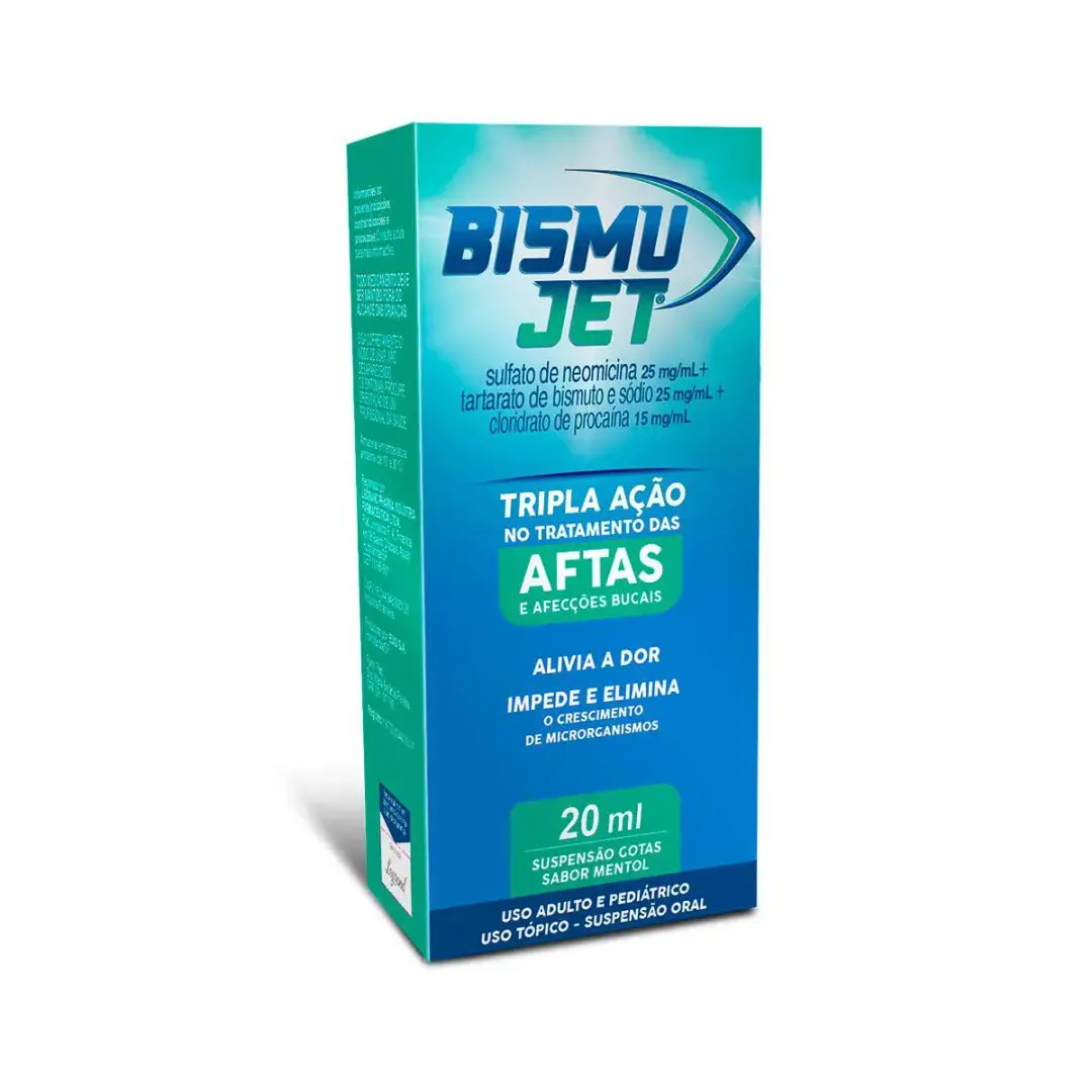 Tratamento Aftas Bismu-Jet Gotas 20ml - Drogaleste