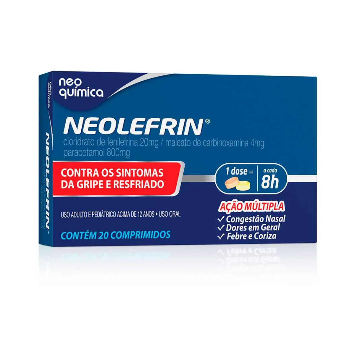 Neolefrin Paracetamol 800mg + Cloridrato Fenillefrina 20mg +